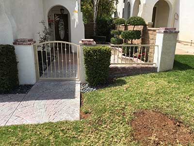 Low Steel Fence and Gate in Front Yard